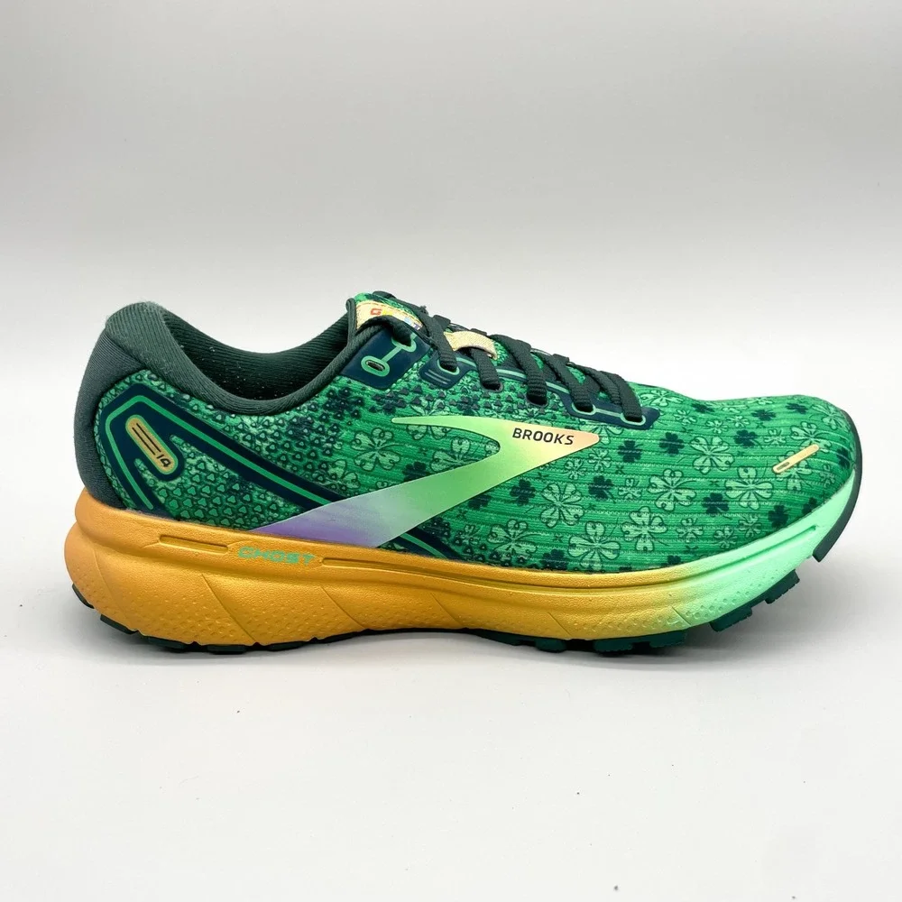 Brooks Ghost 14 Run Lucky St Patricks Day Womens 9 Green Shamrock Running Shoes